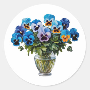 Adesivo Buquê de Flor Azul de Cores Aquáticas