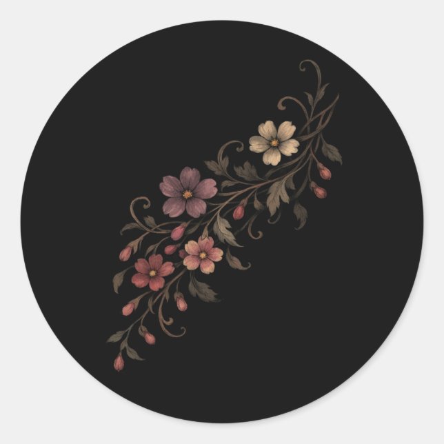 Adesivo Buquê de Flores em Preto (Frente)