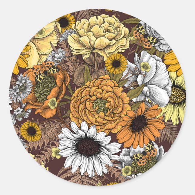 Adesivo Buquê de flores- rosas, peonias, margaridas (Frente)