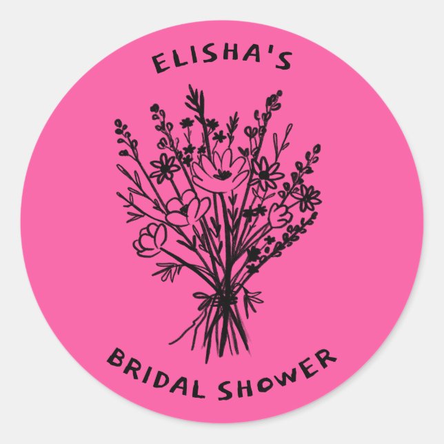 Adesivo Buquê de Flores Silvestres Churrasco Rústico Chá d (Frente)