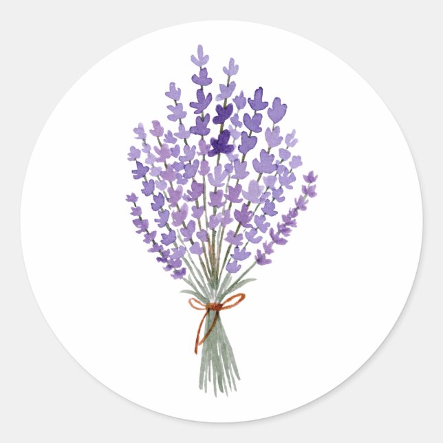 Adesivo Buquê de Lavanda de Aquarela (Frente)