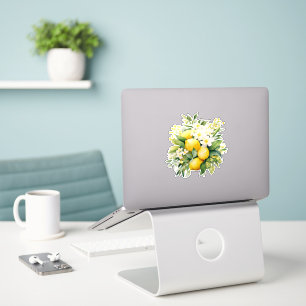 Adesivo Buquê de Limão com Flores Brancas