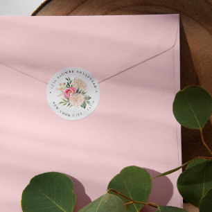 Adesivo Buquê de Pedonaria Moderno Endereço de Retorno Bot