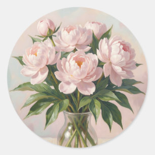 Adesivo Buquê de Peônia Rosa Bege Romântico Floral 