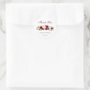 Adesivo Buquê de Rosa Elegante Moderno Burgundy e Blush