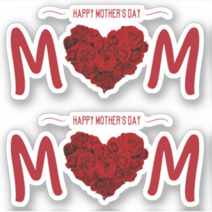 Adesivo Buquê de Rosa feliz Dia de as mães
