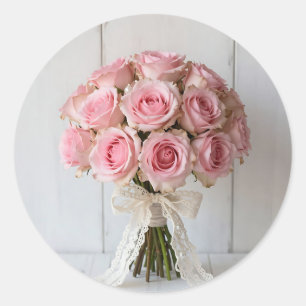 Adesivo Buquê de Rosa Rosa Pérola de Renda Romântica