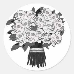 Adesivo Buquê de Rosas Caveira de Qualquer Cor* Preto e Br