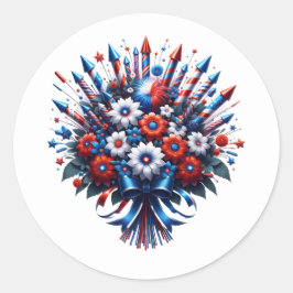 Adesivo buquê do Dia da Independência em 4 de julho