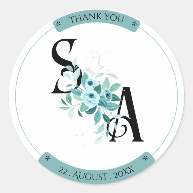 Adesivo Buquê Elegante Vinheta de casamento Floral (Frente)