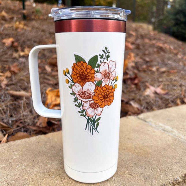 Adesivo Buquê Floral Boho Vinheta-Vinil Personalizada (Criador carregado)