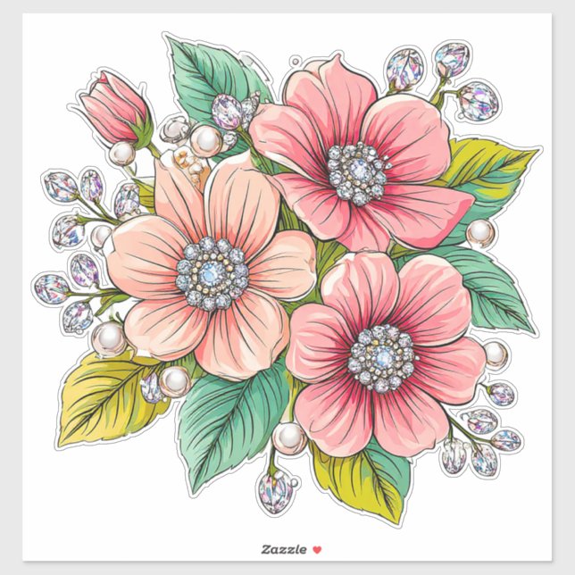 Adesivo Buquê Floral Colorido (Folha)