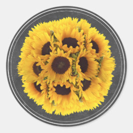 Adesivo Buquê Floral de Sunflower Casamento Russo
