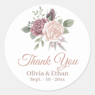 Adesivo Buquê floral do rosa empoeirado rústico