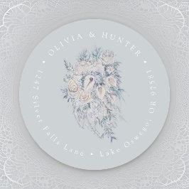 Adesivo Buquê Floral Nomes de Casal de Casamento Endereço 