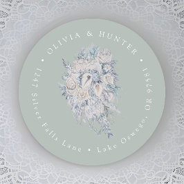 Adesivo Buquê Floral Nomes de Casal de Casamento Endereço 