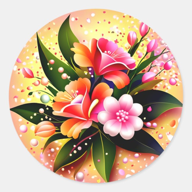 Adesivo Buquê Floral Radiante Resplendor (Frente)