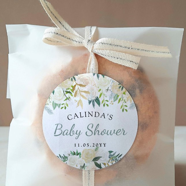 Adesivo Buquê Rosa Branco | CHÁ DE FRALDAS (Criador carregado)