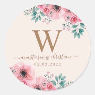 Adesivo Buquê Verde Rosa de Casamento