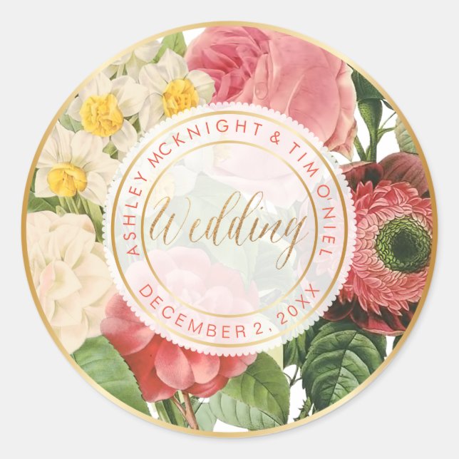 Adesivo BUQUÊS FLORAIS VINTAGE da PixDezines (Frente)