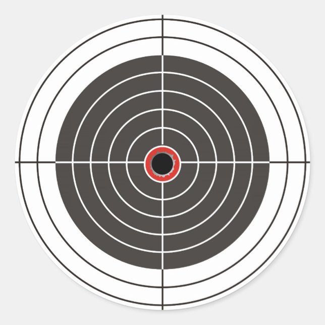 Adesivo Buraco de bala no alvo - tiro no olho do touro (Frente)