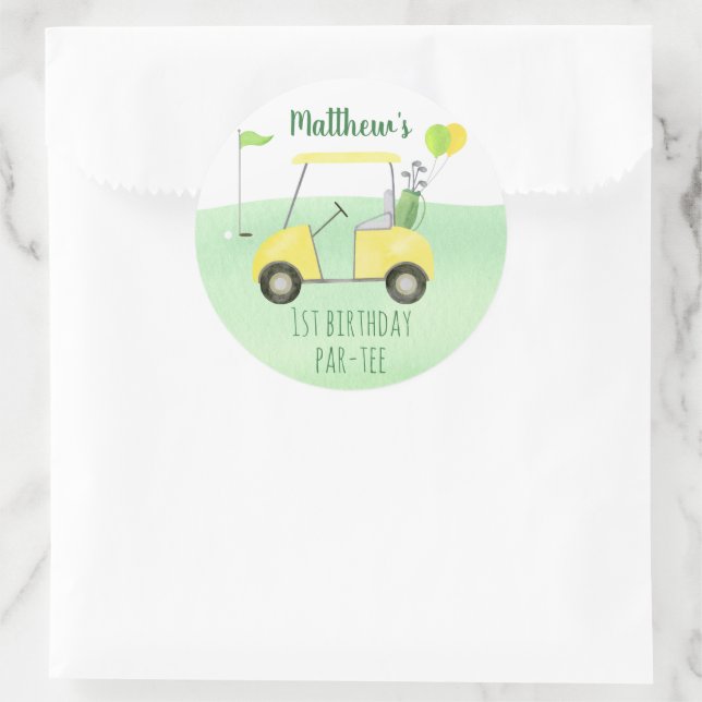 Adesivo Buraco Em Um Golfe Primeiro Aniversário (Bolsa)