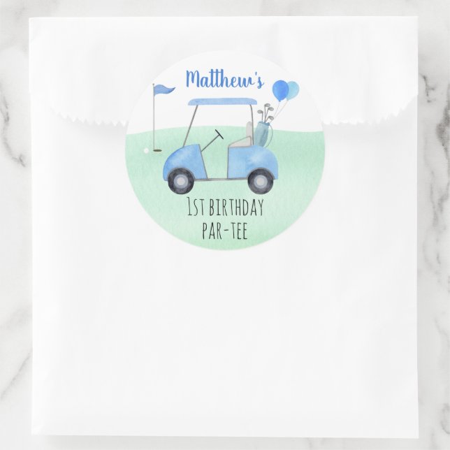 Adesivo Buraco Em Um Golfe Primeiro Aniversário (Bolsa)