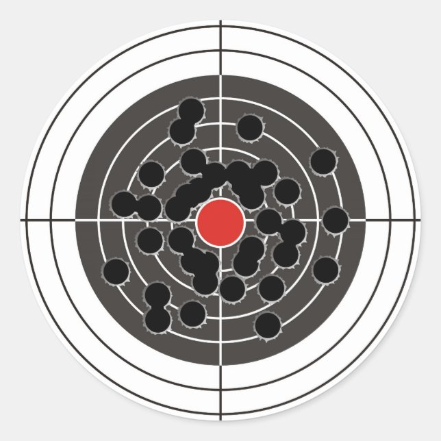 Adesivo Buracos de bala no alvo - mas não no touro-olho! (Frente)