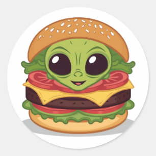 Adesivo Burger Alien – Arte de Personagem de Comida Divert