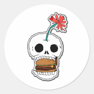 Adesivo Burger crânio