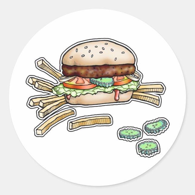 Adesivo BURGER e FRIES STICKER (Frente)