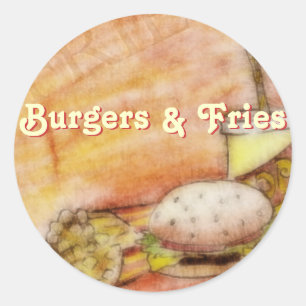 Adesivo Burger e Fries Stickers