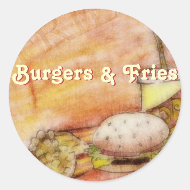 Adesivo Burger e Fries Stickers (Frente)
