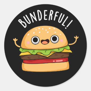 Adesivo Burger Funny Burger Bun Pun Dark BG