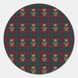 Adesivo Burgundy and Green Teddy Tartan Tissue Paper