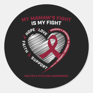 Adesivo Burgundy Cancer De Sangue Mamaw Luta Contra Mielom