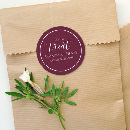 Adesivo Burgundy Casamento Simples de Caligrafia