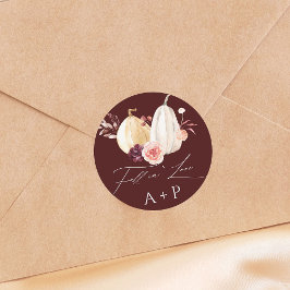 Adesivo Burgundy Fall in Love Pumpkin Autumn Casamento