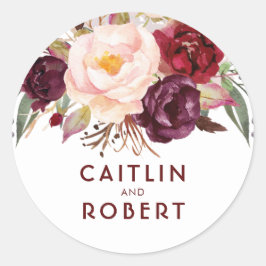 Adesivo Burgundy Florals Elegant Wedding