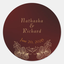 Adesivo Burgundy & Gilded Floral Elegant Wedding