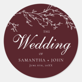 Adesivo Burgundy & Ivory Botanical Elegant Wedding