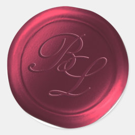 Adesivo Burgundy Monograma Duplo Vinhetas De Cera
