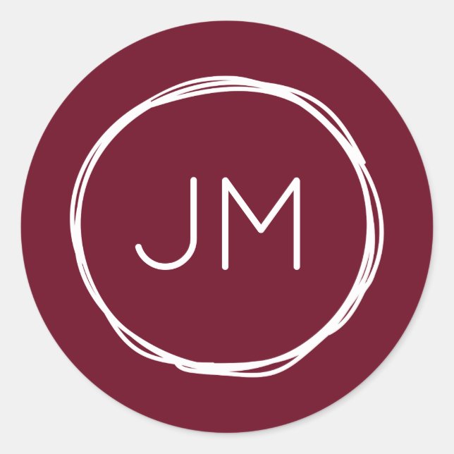 Adesivo Burgundy Monogramas Stickers (Frente)