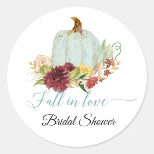 Adesivo Burgundy Red Floral Fall in Love Pumpkin Bridal