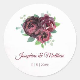 Adesivo Burgundy Rose Bouquet Watercolor Stickers