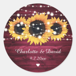 Adesivo Burgundy Rustic Wood Luz Sunflower Casamento