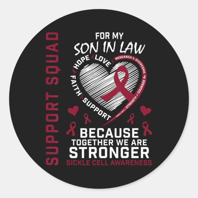 Adesivo Burgundy Sickle Cell Awariness (Frente)