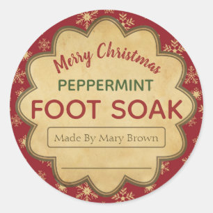 Adesivo Burgundy Snowflake Peppermint Foot Soak Natal