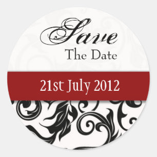 Adesivo Burgundy Swirl Save The Date Sticker
