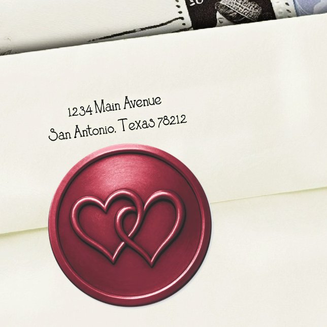 Adesivo Burgundy Two Hearts Intertwined Wedding (Criador carregado)